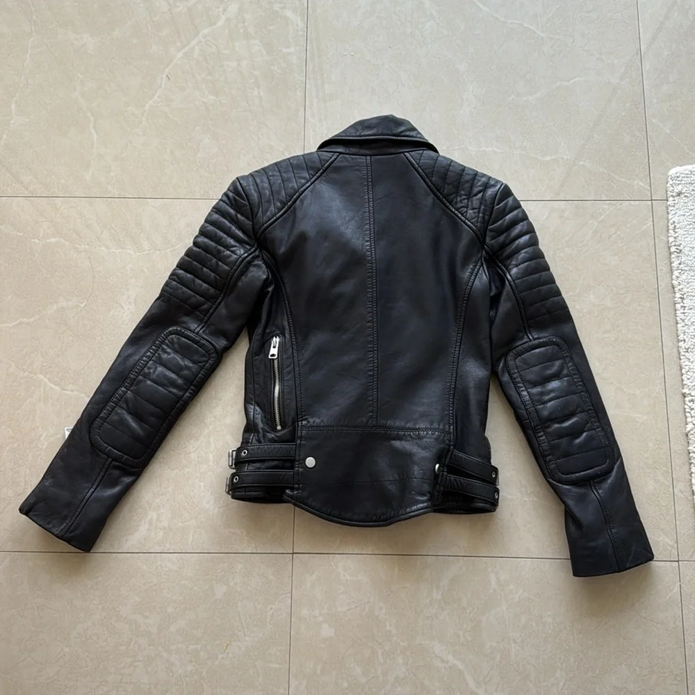 All Saints black biker jacket size 00 - Picture 6 of 14